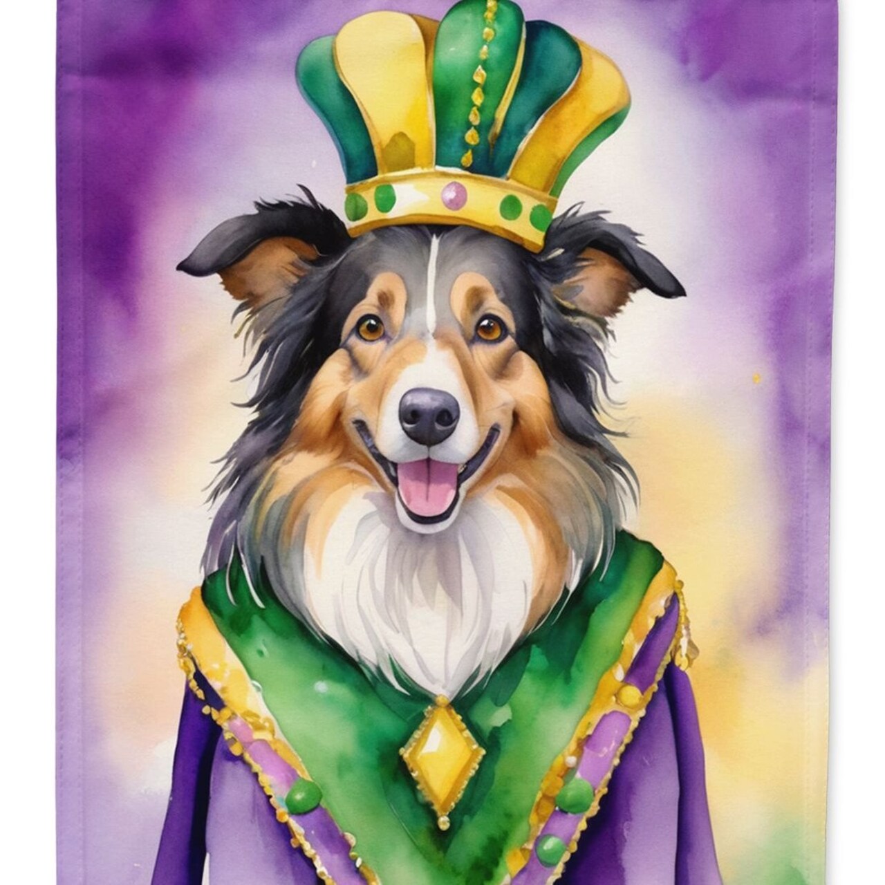 Edge Collections - 11.25" X 15.50" - Multicolor - Collie King of Mardi Gras - 1 Piece
